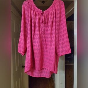 Croft & Barrow Pink Zigzag Blouse